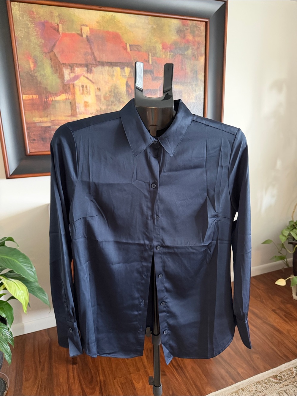Banana Republic Navy Long-Sleeve Button-Down Shirt